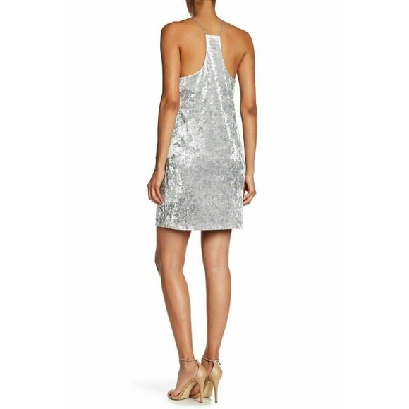 CeCe by Cynthia Steffe Womens Mia Crushed Silver Velvet Dress Size 10 - Picture 7 of 11